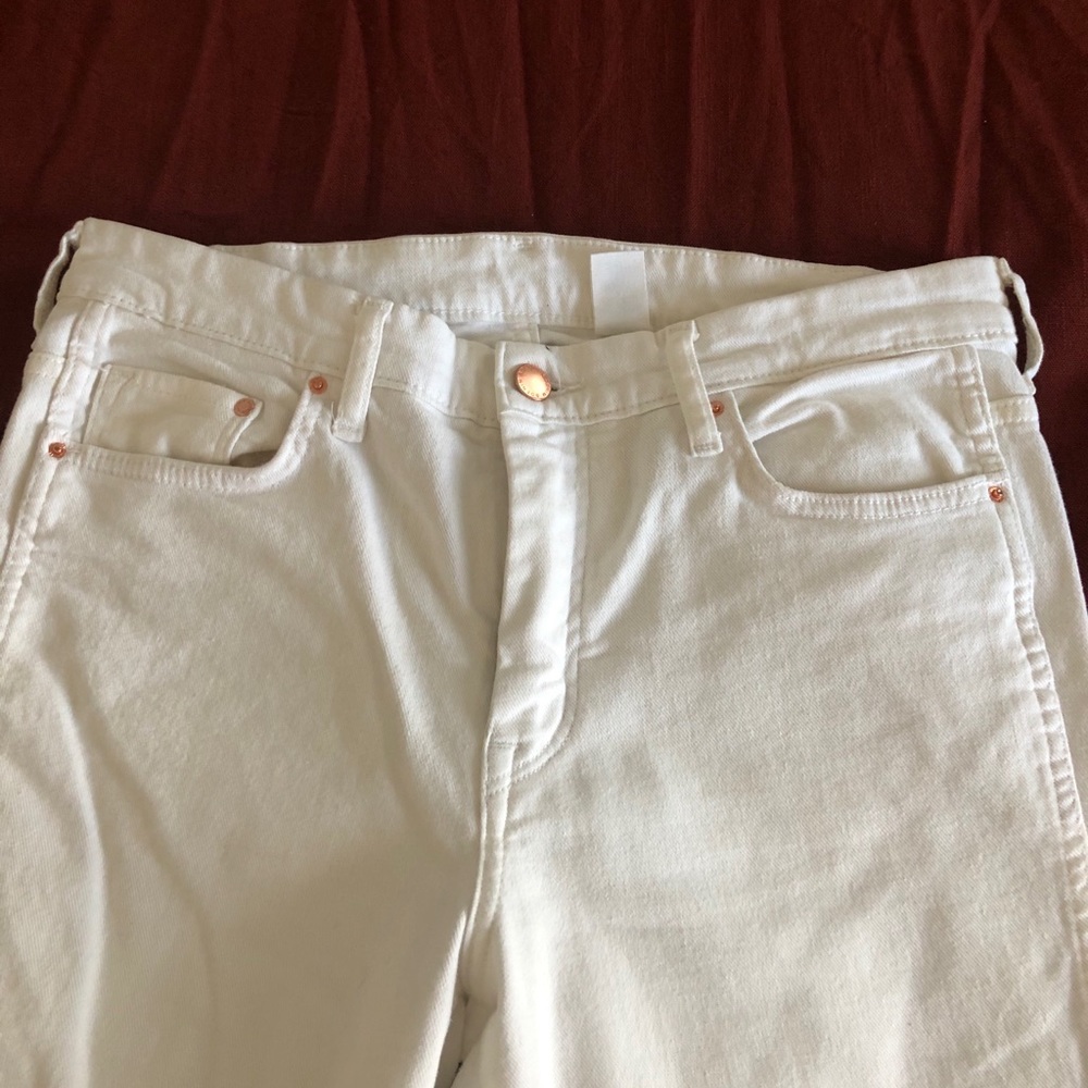 White flared jeans